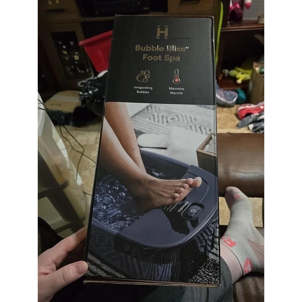 Homedics Bubble Bliss Foot Spa FB-50-BK-2 NIB Maintains Warmth Splash Guard